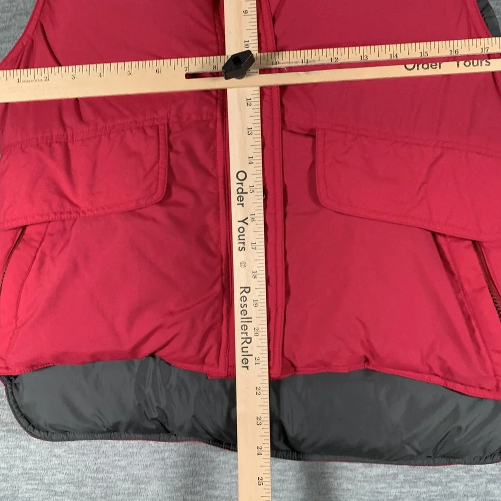 REI Puffer Vest Womens 10‎ Red Goose Down Full Zip Collared Nylon Outdoor